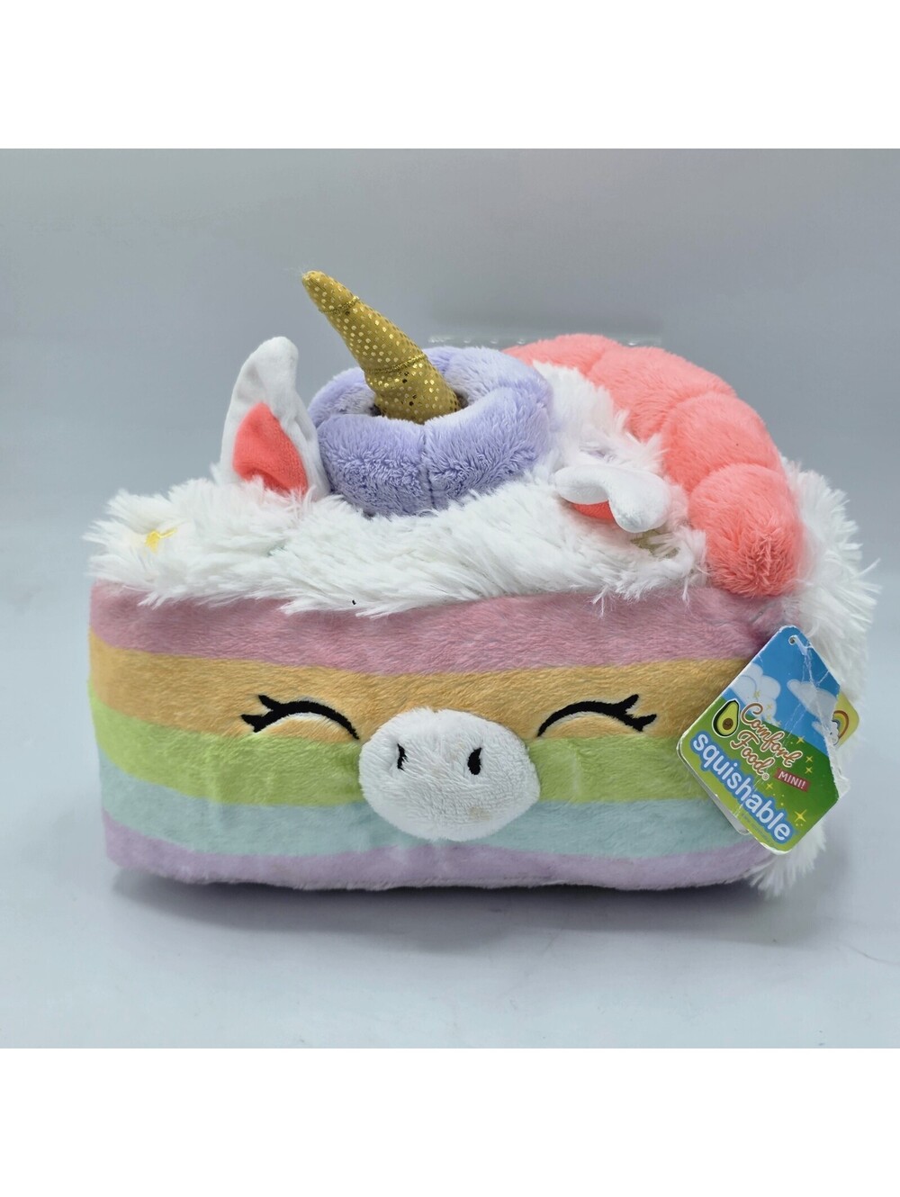 Squishable Comfort Food Unicorn Rainbow Cake 9" Plush Stuffed Soft Toy Cute EUC